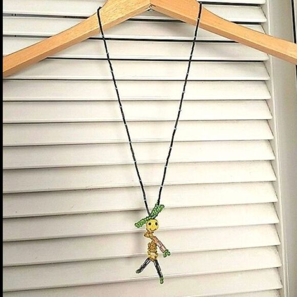 Handcrafted Beaded Figure Fixed Length Necklace On Beaded Chain - Picture 7 of 8